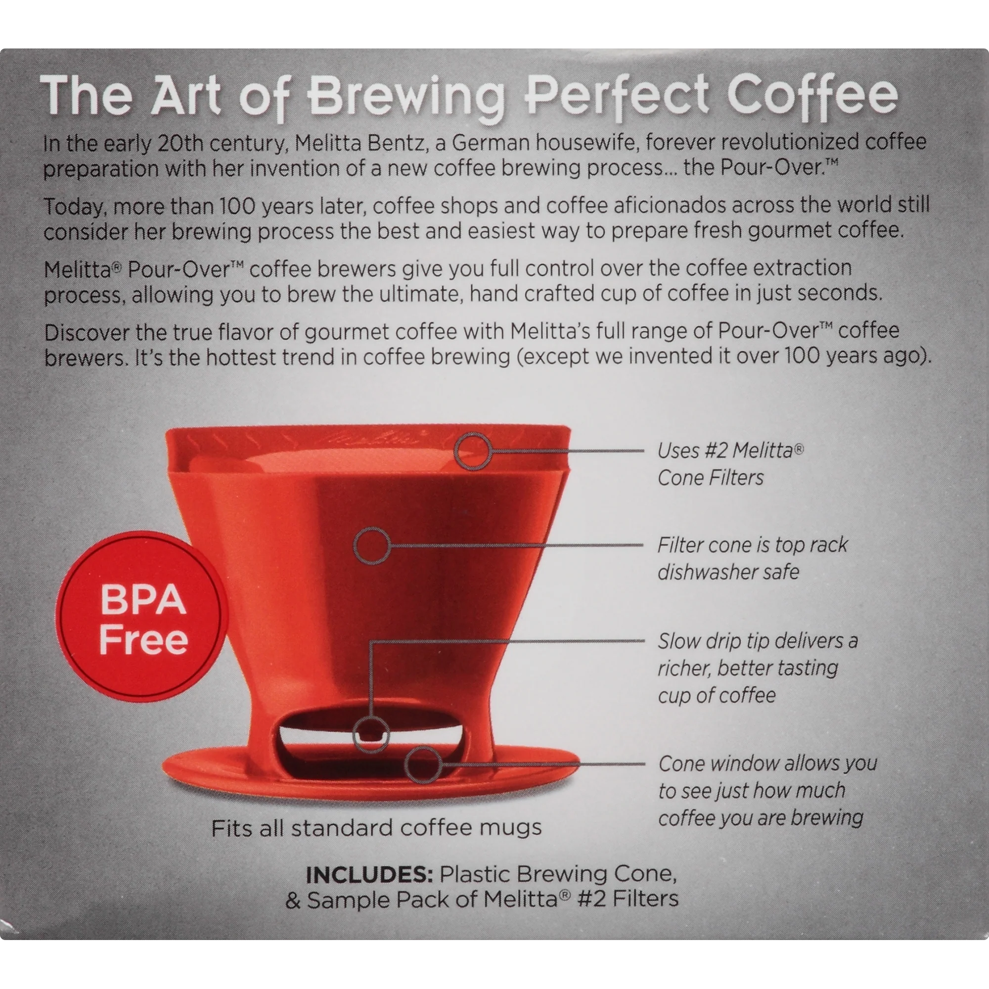 1-Cup Pour-Over™ Coffee Brew Cone - Black - Image 7