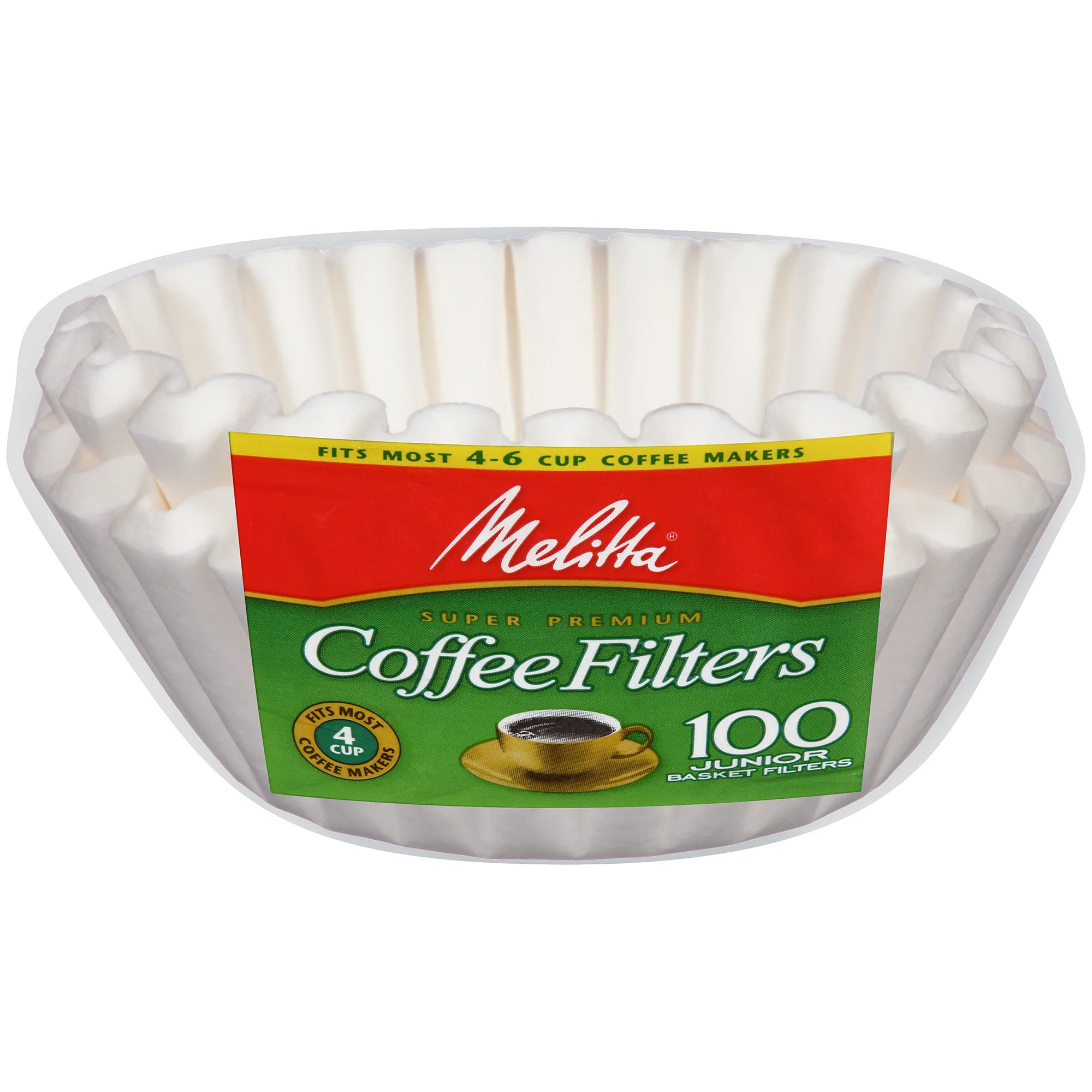 4-6 Cup Jr. Basket Filter Paper White - 100 Count