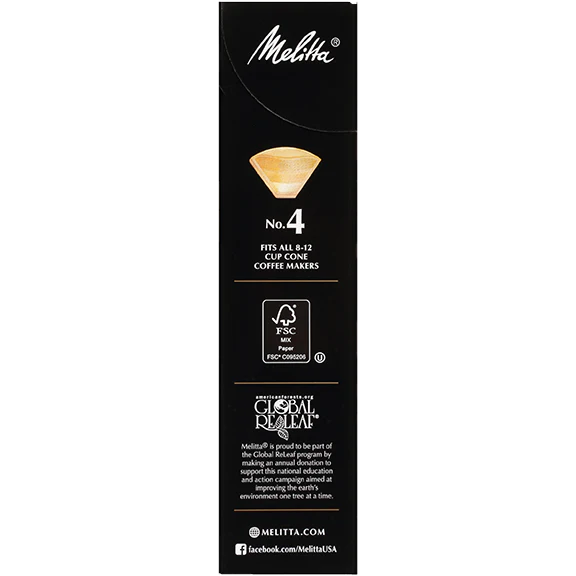 Melitta No. 4 Gourmet Filter Paper fits all 8-12 Cup Cone Coffeemakers that take #4 filters - Image 4