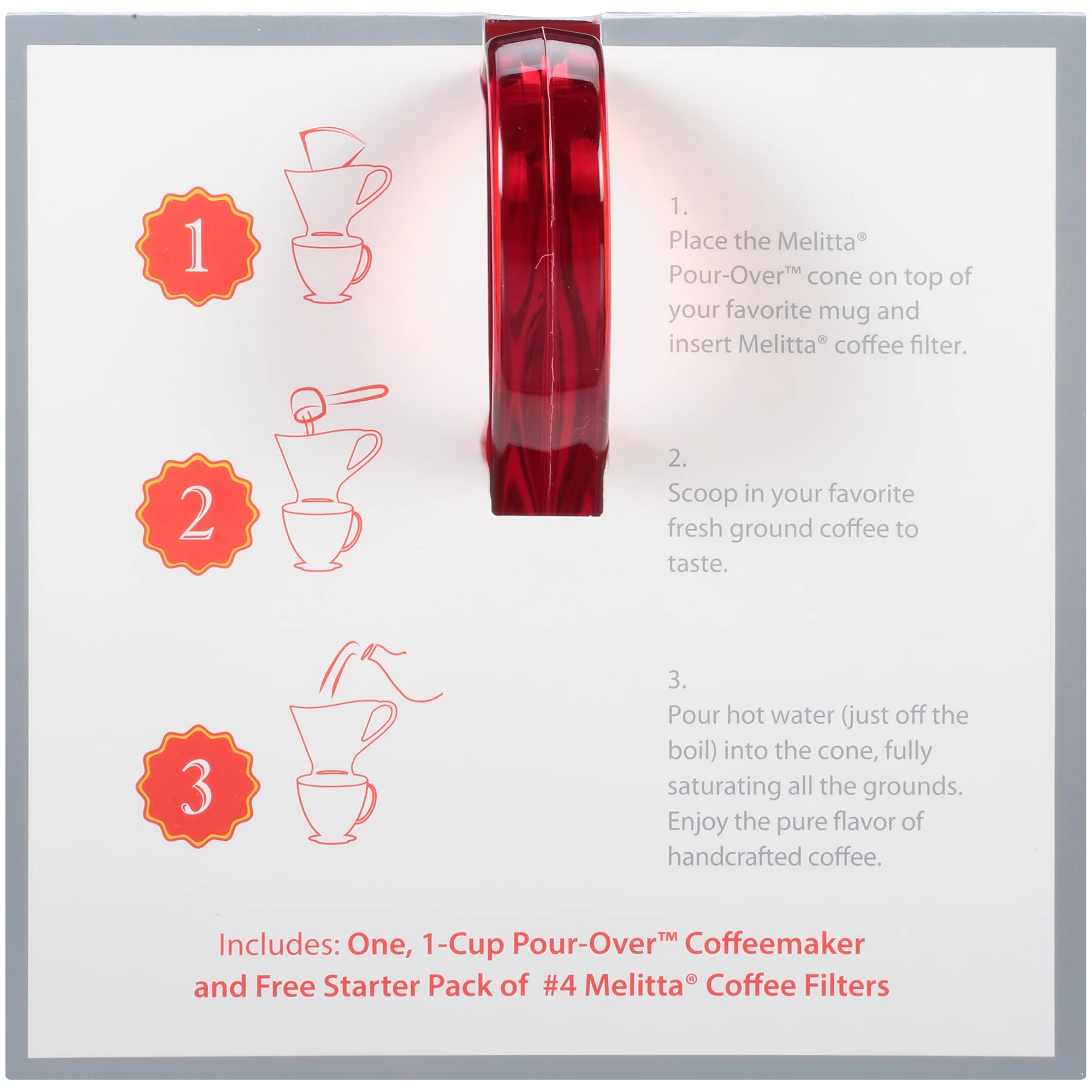 Signature Series 1-Cup Pour-Over Coffeemaker - Tritan™ Translucent Red - Image 13
