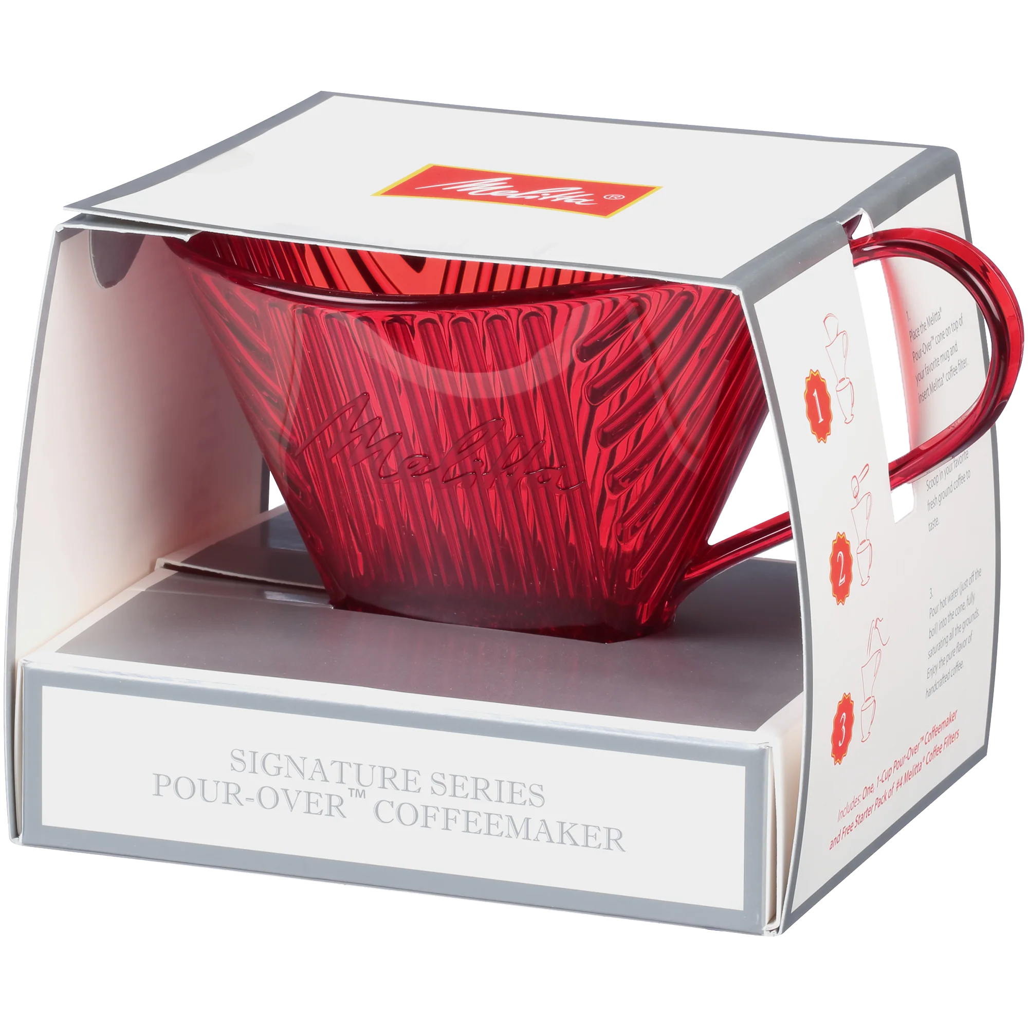 Signature Series 1-Cup Pour-Over Coffeemaker - Tritan™ Translucent Red - Image 8