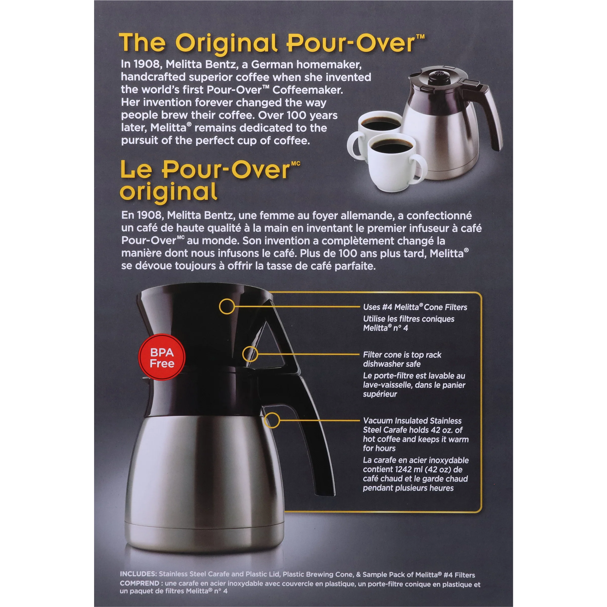 New Thermal Pour-Over™ Coffeemaker & Stainless Carafe Set - Image 3